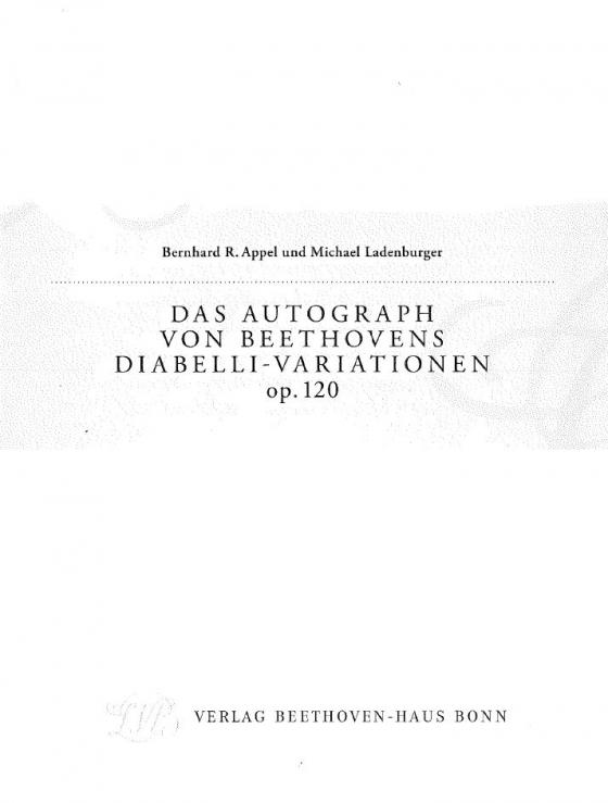 Cover-Bild Das Autograph von Beethovens Diabelli-Variationen op. 120