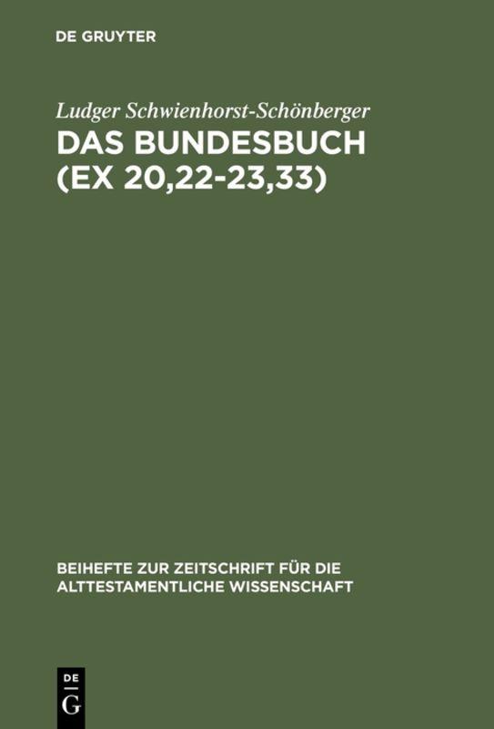 Cover-Bild Das Bundesbuch (Ex 20,22-23,33)