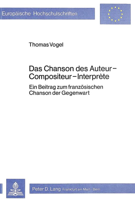 Cover-Bild Das Chancon des Auteur-Compositeur-Interprète
