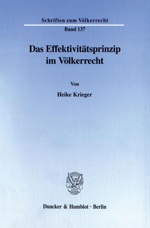 Cover-Bild Das Effektivitätsprinzip im Völkerrecht.