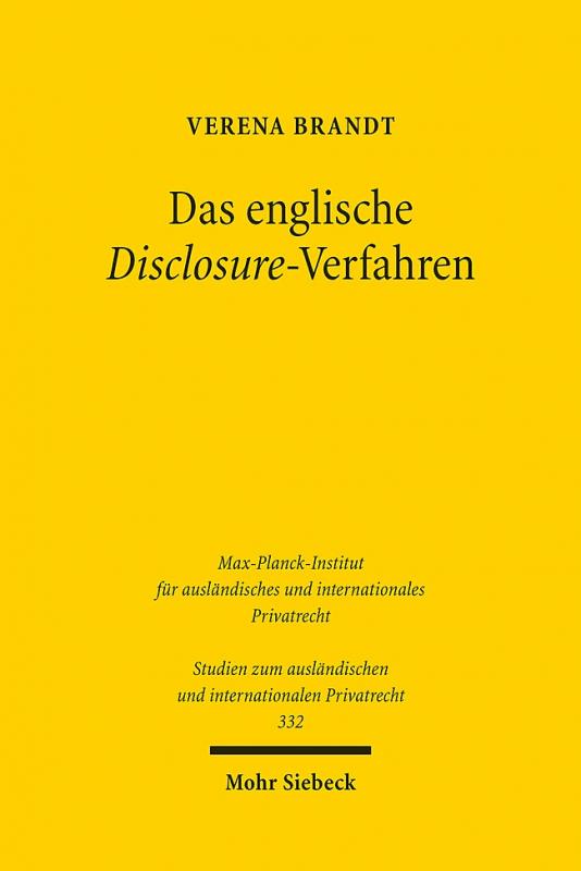 Cover-Bild Das englische Disclosure-Verfahren