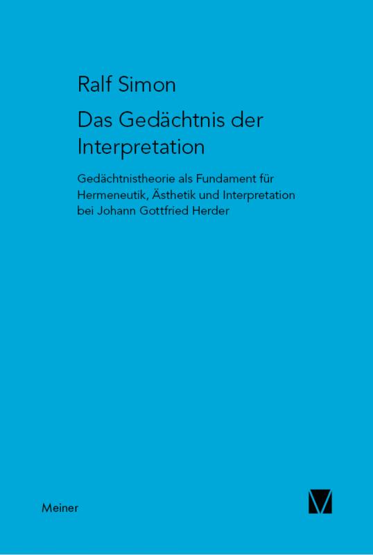 Cover-Bild Das Gedächtnis der Interpretation