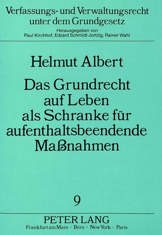 Cover-Bild Das Grundrecht auf Leben als Schranke für aufenthaltsbeendende Maßnahmen