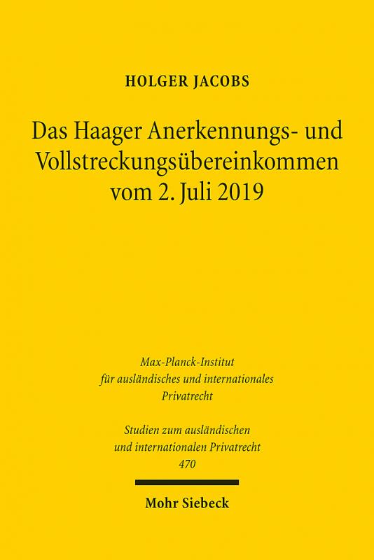Cover-Bild Das Haager Anerkennungs- und Vollstreckungsübereinkommen vom 2. Juli 2019