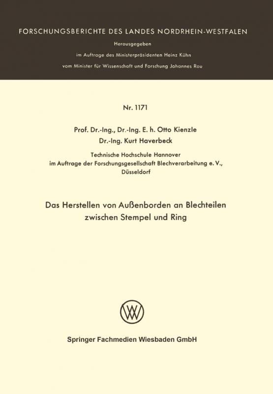 Cover-Bild Das Herstellen von Außenborden an Blechteilen zwischen Stempel und Ring