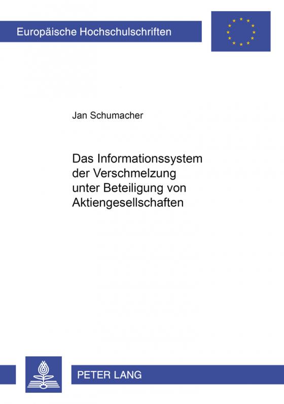 Cover-Bild Das Informationssystem der Verschmelzung unter Beteiligung von Aktiengesellschaften