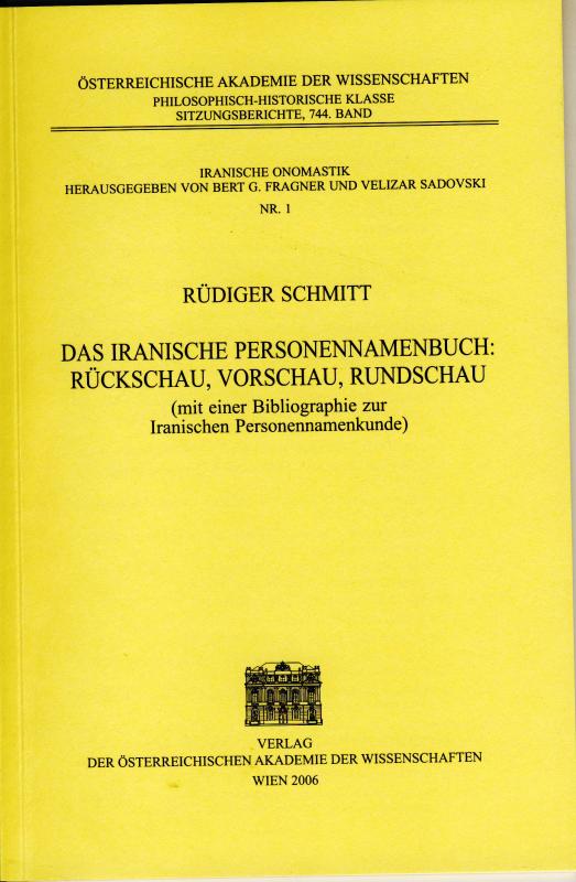 Cover-Bild Das iranische Personennamenbuch: Rückschau, Vorschau, Rundschau