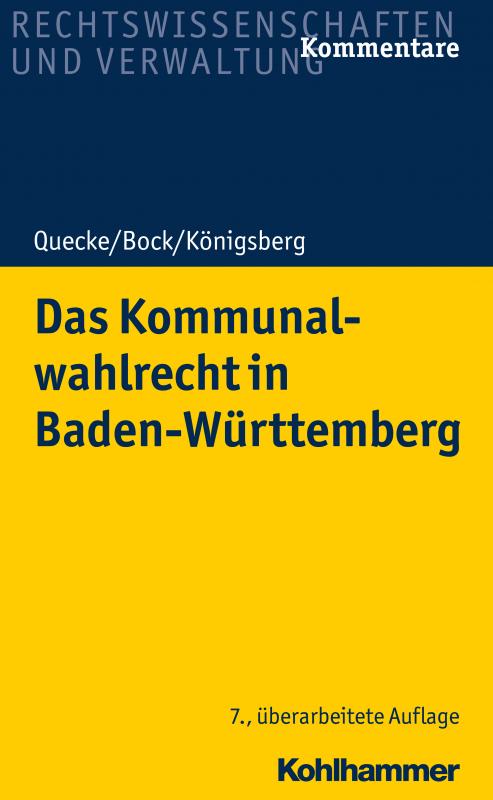 Cover-Bild Das Kommunalwahlrecht in Baden-Württemberg