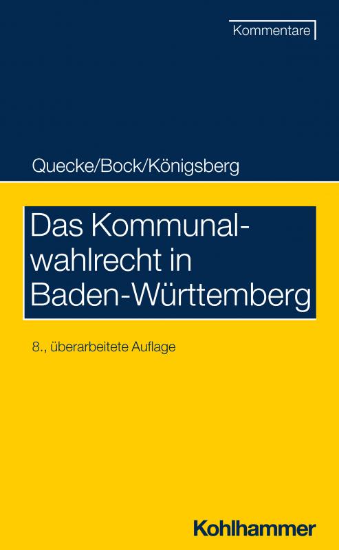 Cover-Bild Das Kommunalwahlrecht in Baden-Württemberg