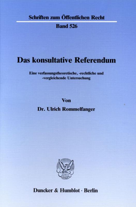 Cover-Bild Das konsultative Referendum.