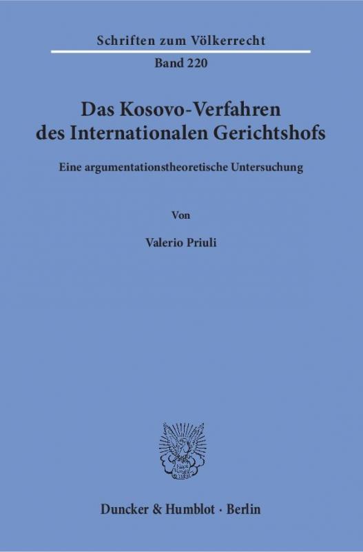 Cover-Bild Das Kosovo-Verfahren des Internationalen Gerichtshofs.