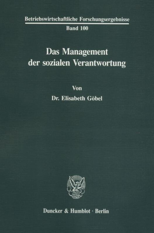 Cover-Bild Das Management der sozialen Verantwortung.