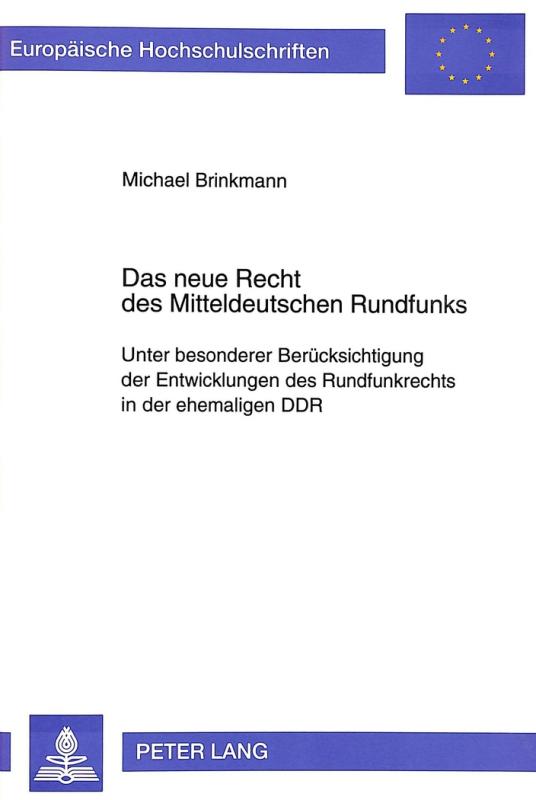 Cover-Bild Das neue Recht des Mitteldeutschen Rundfunks