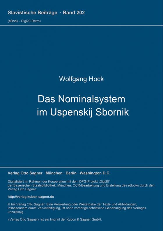 Cover-Bild Das Nominalsystem im Uspenskij Sbornik