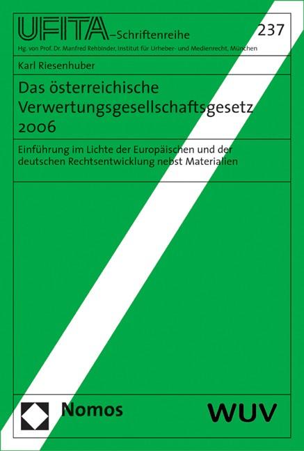 Cover-Bild Das österreichische Verwertungsgesellschaftengesetz 2006