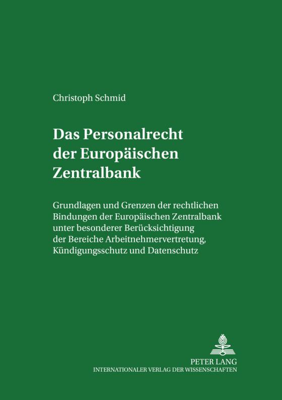 Cover-Bild Das Personalrecht der Europäischen Zentralbank