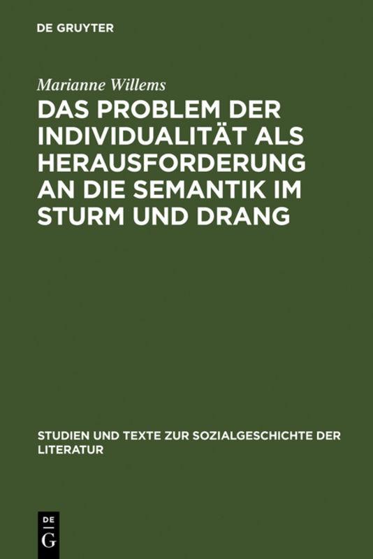 Cover-Bild Das Problem der Individualität als Herausforderung an die Semantik im Sturm und Drang