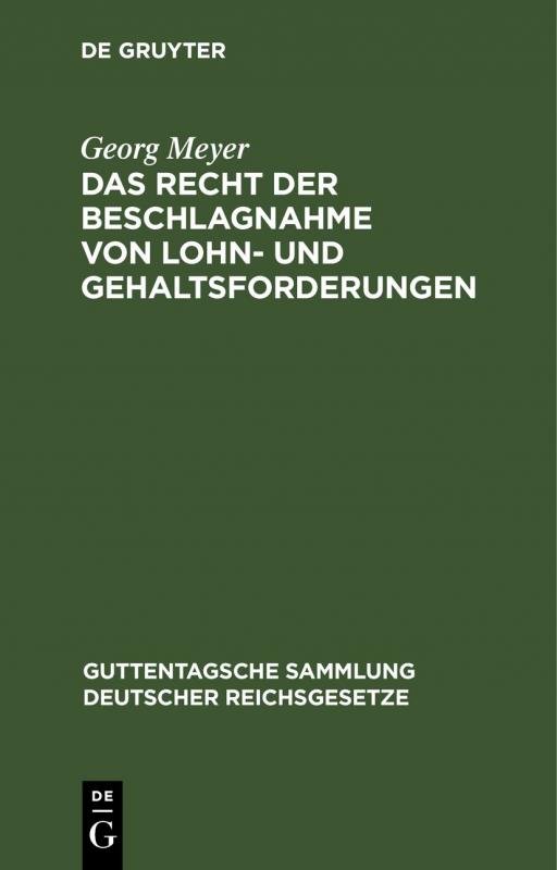 Cover-Bild Das Recht der Beschlagnahme von Lohn- und Gehaltsforderungen