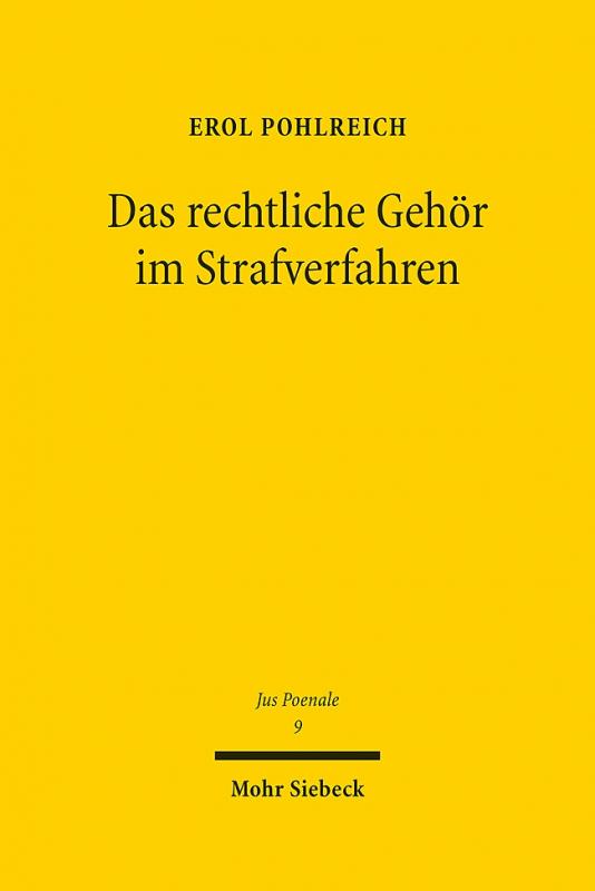 Cover-Bild Das rechtliche Gehör im Strafverfahren