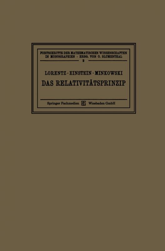 Cover-Bild Das Relativitätsprinzip