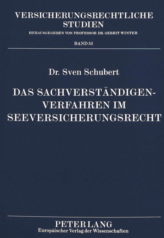 Cover-Bild Das Sachverständigenverfahren im Seeversicherungsrecht