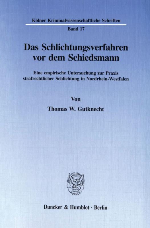 Cover-Bild Das Schlichtungsverfahren vor dem Schiedsmann.