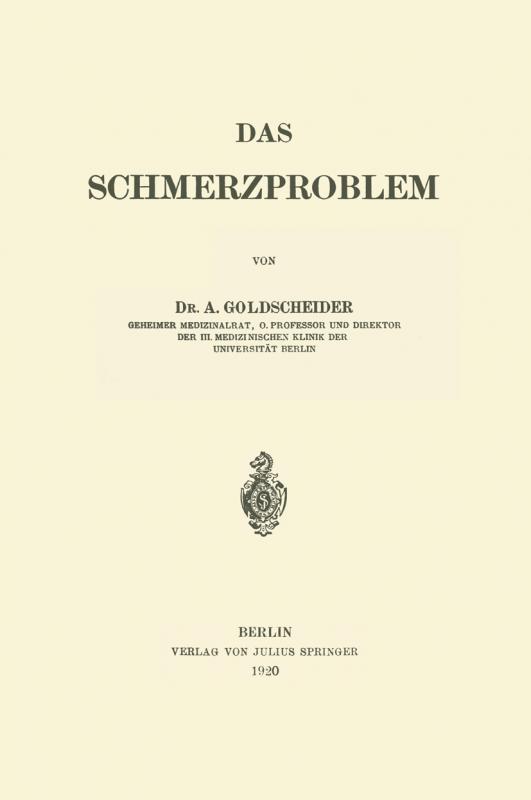 Cover-Bild Das Schmerzproblem