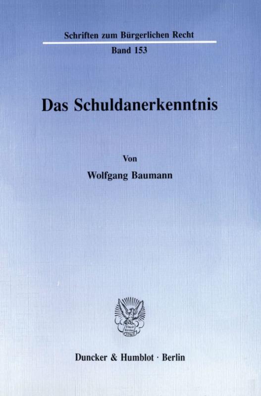 Cover-Bild Das Schuldanerkenntnis.