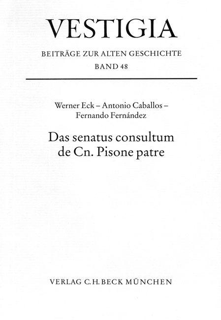 Cover-Bild Das senatus consultum de Cn. Pisone patre