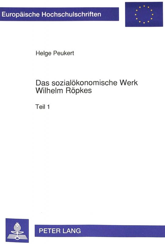 Cover-Bild Das sozialökonomische Werk Wilhelm Röpkes