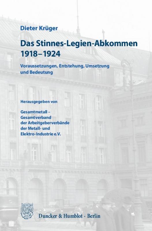 Cover-Bild Das Stinnes-Legien-Abkommen 1918–1924.