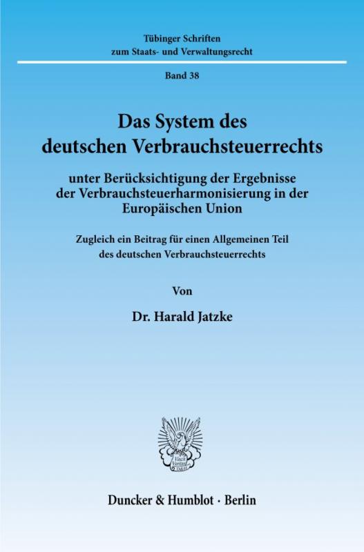 Cover-Bild Das System des deutschen Verbrauchsteuerrechts