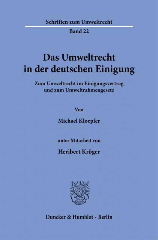Cover-Bild Das Umweltrecht in der deutschen Einigung.