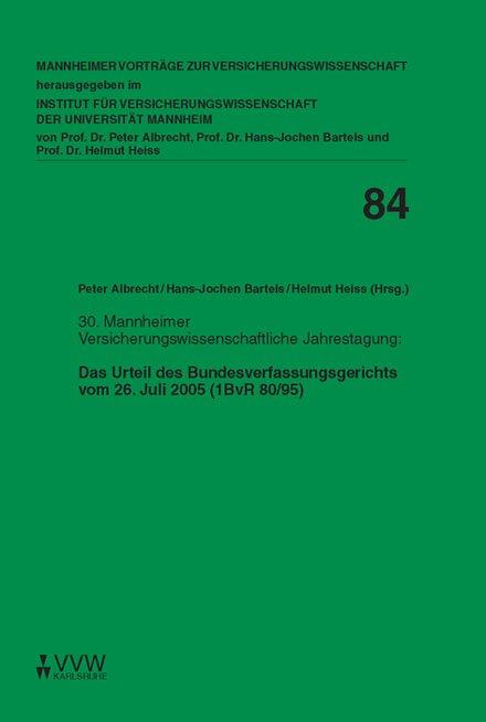 Cover-Bild Das Urteil des Bundesverfassungsgerichts vom 26. Juli 2005 (1BvR 80/95)