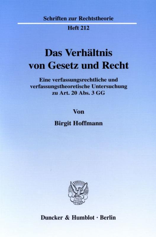 Cover-Bild Das Verhältnis von Gesetz und Recht.