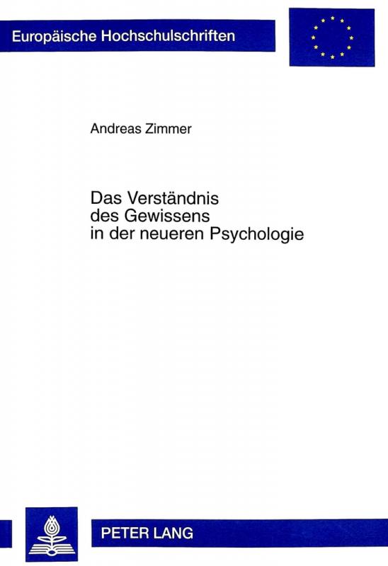 Cover-Bild Das Verständnis des Gewissens in der neueren Psychologie