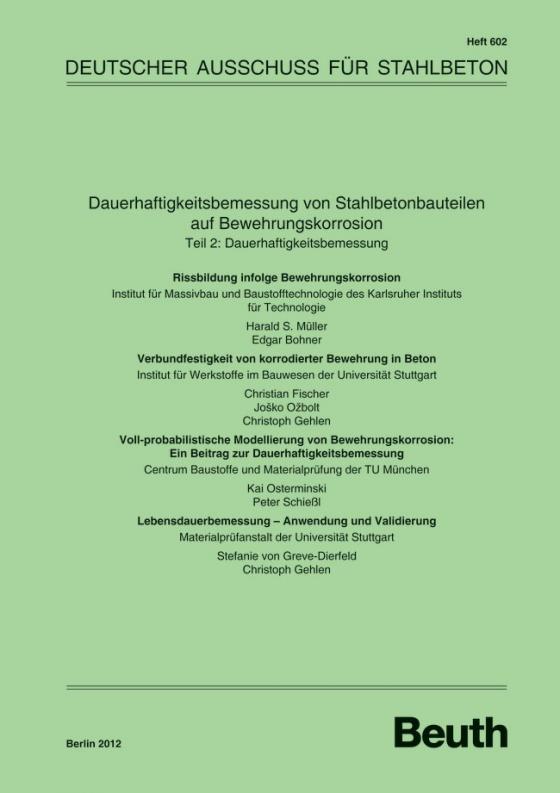 Cover-Bild Dauerhaftigkeitsbemessung von Stahlbetonbauteilen auf Bewehrungskorrosion