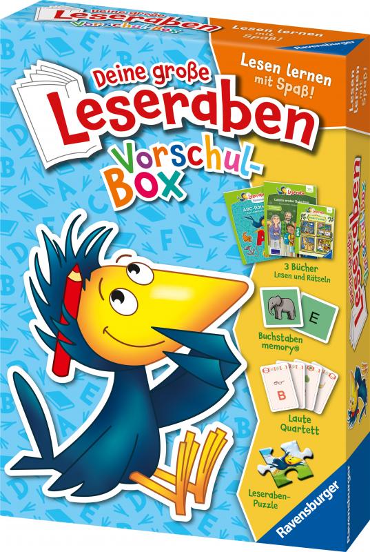 Cover-Bild Deine große Leseraben Vorschul-Box - lesen lernen mit Spaß - Erstlesebücher, Spiele, Sticker und vieles mehr