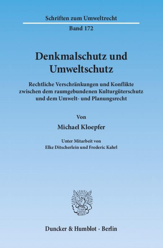 Cover-Bild Denkmalschutz und Umweltschutz.