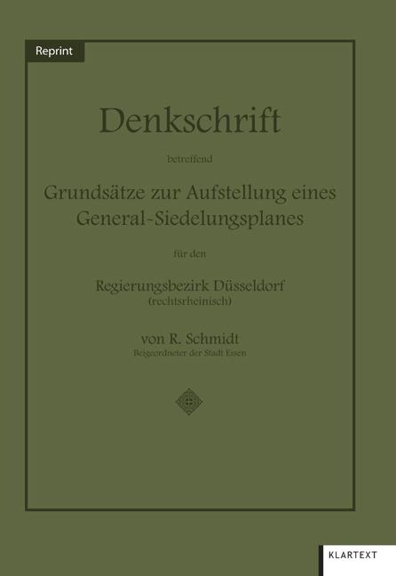 Cover-Bild Denkschrift betreffend Grundsätze zur Aufstellung eines General-Siedlungsplanes für den Regierungsbezirk Düsseldorf