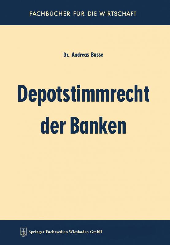 Cover-Bild Depotstimmrecht der Banken