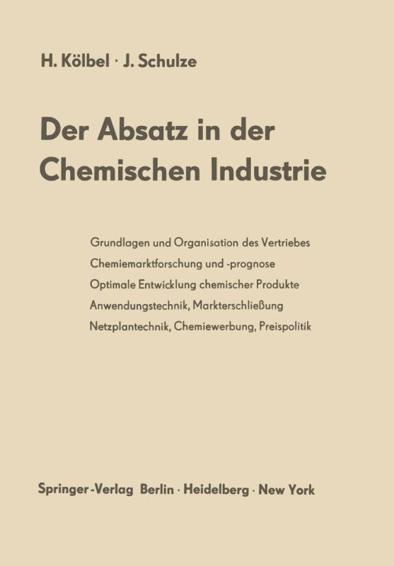 Cover-Bild Der Absatz in der Chemischen Industrie