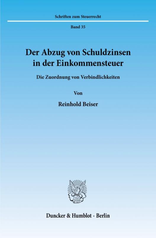 Cover-Bild Der Abzug von Schuldzinsen in der Einkommensteuer.