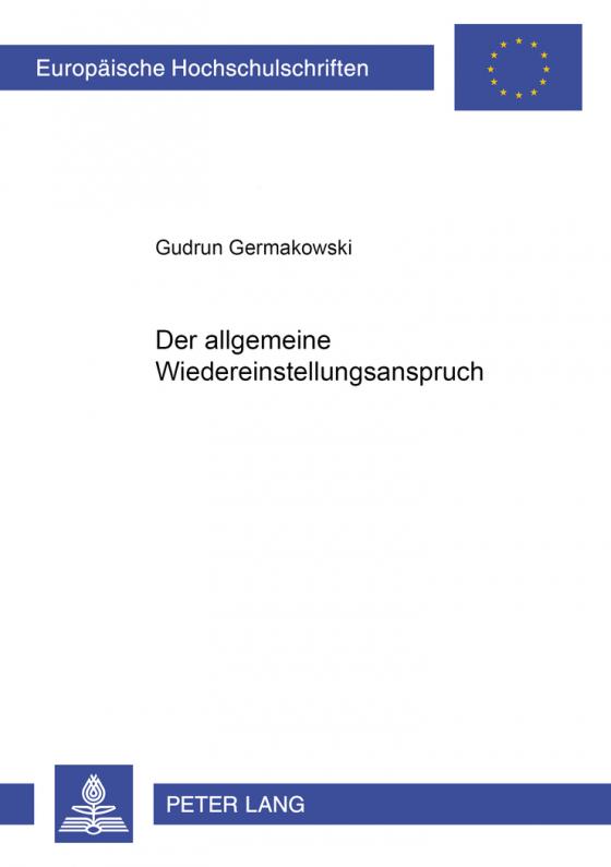 Cover-Bild Der allgemeine Wiedereinstellungsanspruch
