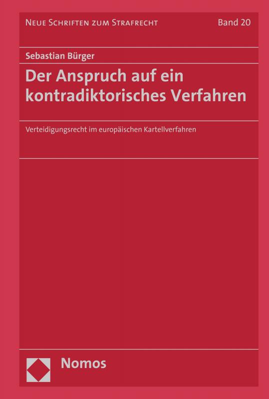 Cover-Bild Der Anspruch auf ein kontradiktorisches Verfahren