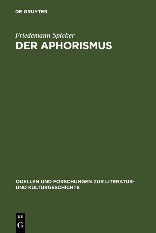 Cover-Bild Der Aphorismus