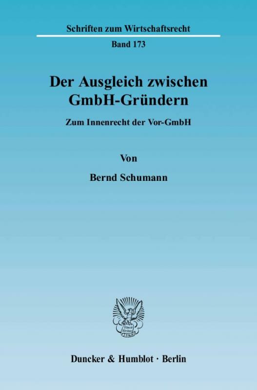 Cover-Bild Der Ausgleich zwischen GmbH-Gründern.