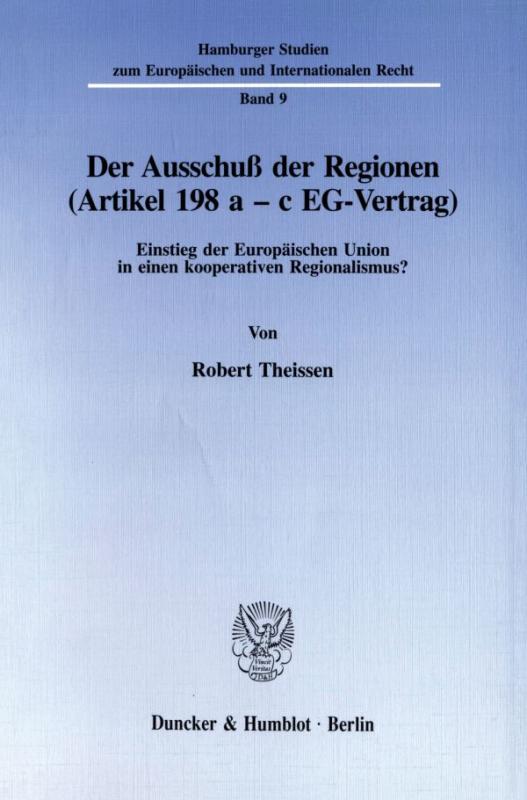 Cover-Bild Der Ausschuß der Regionen (Artikel 198 a - c EG-Vertrag).