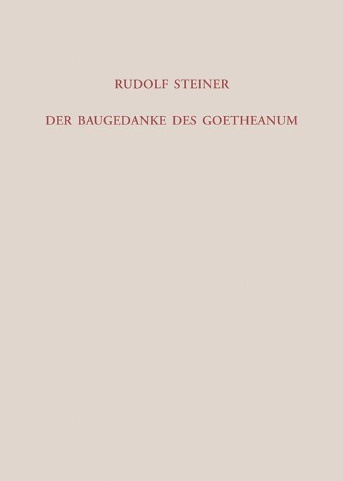 Cover-Bild Der Baugedanke des Goetheanum