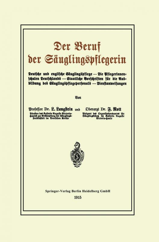 Cover-Bild Der Beruf der Säuglingspflegerin